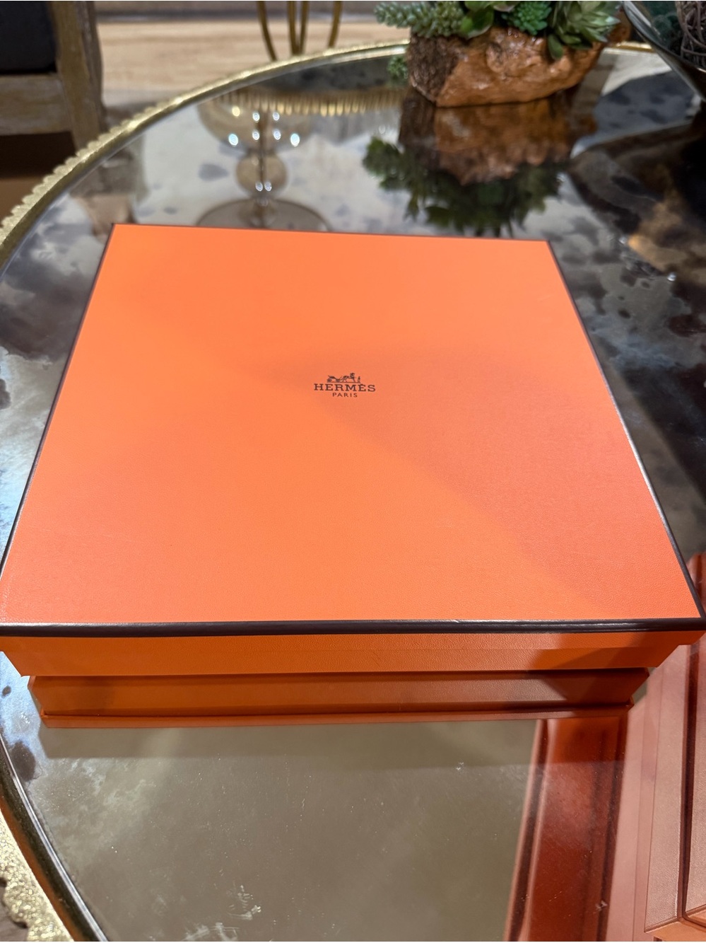Hermès Orange Signature Gift Box with Bag